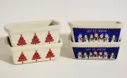 4 Mini Christmas Loaf Baking Pans~2 Gibson Christmas Trees & 2-Century Snowman