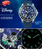 Citizen Eco Drive Disney Mickey Scuba Diving Stainless Steel Quartz Men'S Watch