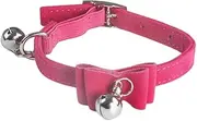 1× Cat Collar Kitten Pet Safety Adjustable Bow Bell Suede afety Design for Pets | Available in Pink, Blue, Black & Red - Suitable for Small Dogs Too