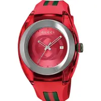 在飛比找蝦皮購物優惠-GUCCI 古馳 手錶 YA137103A SYNC 紅色 