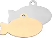Happyyami 2pcs Stainless Steel Pet Id Tag for Dogs Cats Puppies Engraved Charm Tags for Dog Collars Cat Collars Durable Fashionable Pet Identification Accessories