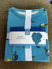 Kids' Hanukkah Print Matching Family Pajama Set - Blue 4