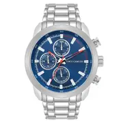 Vince Camuto Silver-Tone Band Blue Dial Multi-function Men's Watch - VC1133BLTT