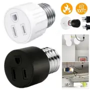 2/3 Prong Light Socket to Plug Adapter E26 E27 Polarized Light Bulb Plug Adapter