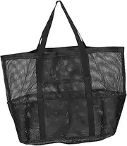 [DEARMAMY] Beach Bag Beach Tote Bag Collection Swim Pool Grocery Utility Laundry Carry Mesh Large Kid Plastic Miss Toy Beach Shoulder Bag Mesh Beach Tote Bag Vacation Bag Mesh Tote Bag Nylon