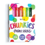 12pc Ooly Chunkies Kids Art/Craft Quick Drying Twist Paint Sticks Markers 3y+