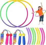 Hoola Hoop for Children with Skipping Rope Hoola Hoop Children from 4 Years Adjustable Weight Fitness Hoola Hoop Children 8 Pieces Removable Design