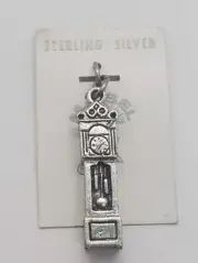 Sterling Silver Grandfather Clock Charm