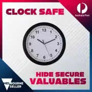 Clock Safe Black Hide Secure Valuables Fixings Wall Mounting Key lockable