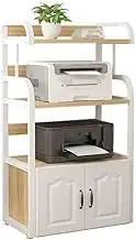 Copier Desk Multi-Layer Storage Rack with Door Cabinet Floor Standing Printer Office Storage Racks
