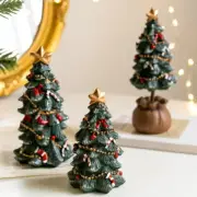 Resin Christmas Tree Ornament Miniature Christmas Tree Decorations Desktop NEW