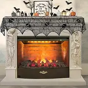 Halloween Decoration Black Lace Spider Web Fireplace Cloak Scarf Cover Festive Party Supplies