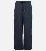 ['S Max Mara] 'S Max Mara Aris linen-blend straight pants UK 6 blue
