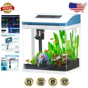 Durable 2-Gallon Glass Fish Tank with LED Lighting - Ideal for Bettas and Shrimp