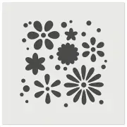 Sweet Geometric Flowers Dots Repeating Pattern Wall Cookie DIY Reusable Stencil