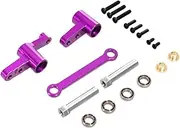 Oshhni Metal Steering Drive Unit Metal Upgrade Spares with Bearings RC Car Upgrades Accessories for H14BM Remote Control Car Parts, Purple