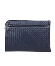 light tourmaline Intrecciato small document case One size blue-gray
