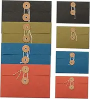 OFFSCH 8Pcs String Tie Envelopes for Postcards Paper Storage Bags for Cards and Letters for Students and Organizing Items