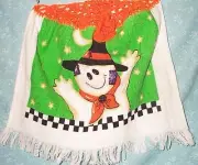 Home Decor' Kitchen Hanging Towel Halloween Ghost Witch Orange Green