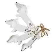 White Ceramic Dog Themed Kitchen Utensils: Measuring Cups and Spoons, Spoon R...