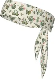 Cute Cactus Sports Strap Double-Sided Headscarf Men's Bow Tie Sports Headscarf Running Yoga Exercise Headband