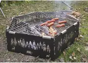 Folding Portable Stainless Steel Grill Grate, Camping Cooking Gear, Campfire Equ