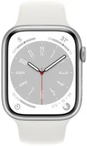 Apple Watch Series 8 - 32GB - Silver-Aluminum-Sport Band-White - GPS - 41mm - Silver - Aluminum - White - Sport Band - Rubber - Refurbished (Premium Condition)