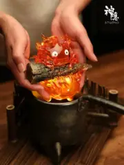 Anime Howl's Moving Castle Calcifer Resin Statue H21cm Led Model Collection Gift