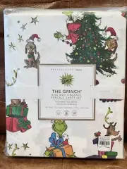 Pottery Barn Teen Dr. Seuss The Grinch & Max Percale XL Twin Sheet Set Christmas