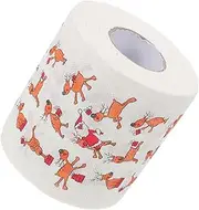 GOOHOCHY 1 Roll Christmas Printed Toilet Paper Roll Decorative Bath Tissue for Holiday Parties Xmas Themed Napkin for Home Office Creative Xmas Socks Design Non Fading Smooth Texture