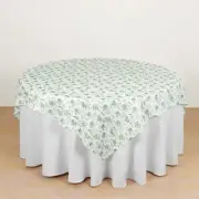 DUSTY SAGE GREEN 70" Square Floral POLYESTER TABLECLOTH Wedding Kitchen