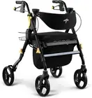 Medline Premium Empower Folding Mobility Rollator Walker with Memory Foam Seat,