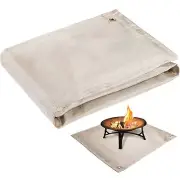 Fire Pit Mat - 39.4 * 37.8in Fireproof Blanket for Under Fire Pit, Compatible...