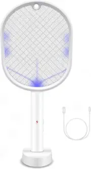 2 in 1 Rechargeable Mosquito Swatter - Electronic Fly Insect Bug Zapper Racket