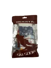 Weierya Ski Socks Size Small Color Cool Blue Mountain Snow Print
