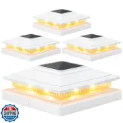 APONUO Solar Fence Post Lights 4 Pack - 4x4 Post Solar Lights IP64 Waterproof