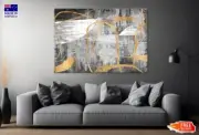 Black Gold Abstract Oil Painting Wall Canvas Home Decor Australian Made Quality