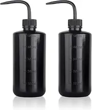 Melphoe Tattoo Wash Bottle Squeeze, 2Pcs 500ml Squirt Bottle Succulent Watering Can, Safety Rinse, Lab Washing, Tattoo Supplies, Lash Water Squeezer, Black