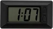 Mini Electronic Clock for Car Dashboard - Compact Digital Calendar with Self-Adhesive Design, Ultra-Thin Plastic Clock for Home and Vehicle Use (Black)