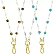 3x Nature Stone Eye Glasses Chain Holders Around Tyger Eye-camstone-turquoise