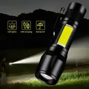 LED Mini Flashlight Tactical Penlight Super Bright Torch USB Rechargeable COB US
