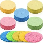 Pack of 72 Compressed Face Sponges | 4 Colours Reusable Makeup Pads Made of Cellulose | Gentle Cleansing Sponges for Face & Eye Area | Ideal for Skin Care & Makeup Removal