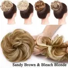 Large THICK Updo Messy Curly Bun Chignon Wrap On Hair Piece Extensions For Human