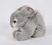 RARE! VINTAGE STEIFF PLUSH GREY BUNNY RABBIT 6" TALL BUTTON IN EAR NEW IN BAG