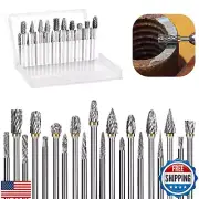 20pcs 1/8" Shank Carbide Burr Set Compatible with Dremel Bits Tool Accessorie