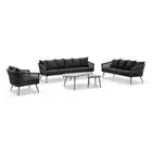 NEW Herman Outdoor 3+2+1 Rope Lounge with Coffee Table Set | Modern Patio Garden