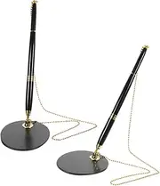 Gogogmee Secure Pen Set 2pcs Signature Writing Pens Counter Secure Holders Office Desk Accessories Business Hotel