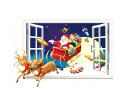 3D Merry Christmas Wall Stickers Bedroom Backdrop Wall Decoration