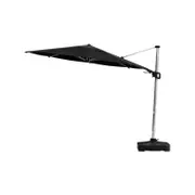 Coolaroo 3.5m Black Round Hampton Cantilever Umbrella with Base