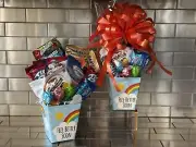 Get Well/Feel Better Soon Gift Basket-Box With Candy-Cookies-Snacks & Orange Bow